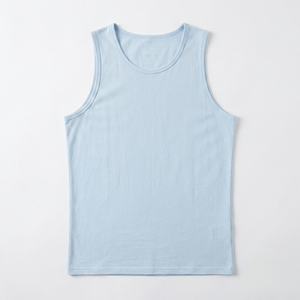 Camiseta sin Mangas de Punto Informal de Alta Calidad en Poliéster/Algodón para Hombre |   Camisa sin mangas transpirable para verano |   Chaleco de Gimnasio con Logotipo Personalizado - Product Image 1