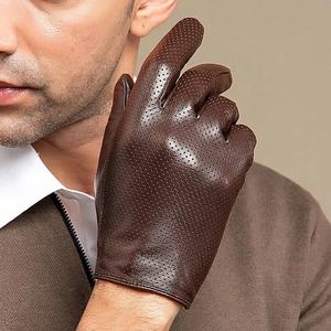 2024 gants pour hommes en peau de mouton luxe véritable gants de conduite de voiture hommes gants en cuir pour l'équitation moto vélo hommes mitaines - Product Image 3