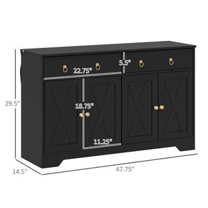 Mobiletto Portaposate Nero per Cucina, Armadietto Buffet con Organizzazione Pratica per Utensili e Accessori - Product Image 6