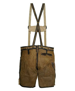 Shorts en cuir suédé véritable pour homme, style Lederhosen bavarois Oktoberfest, sur mesure, écologiques, à taille mi-haute, traditionnels, avec devant uni - Product Image 2