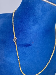 Cadena de Oro Sólido de 22K con Eslabones Cilíndricos, Joyería Corporal, Collar para Hombre y Mujer, Hecho a Mano en India, 20 Pulgadas - Product Image 3