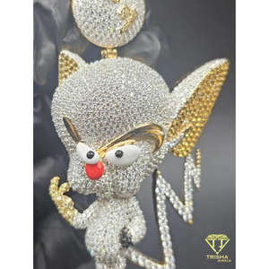 Colgante Personalizado de Personaje de Dibujos Animados, Completamente Cubierto de Diamantes VVS Cultivados en Laboratorio con Plata de Ley 925, Joyería Hip Hop - Product Image 2