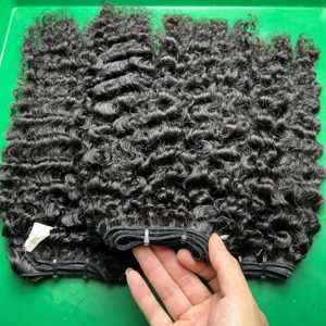 Máquina de trama rizada birmana negra de pelo crudo de alta calidad sedosa alineada con cutícula completa vietnamita Paquete de doble dibujado - Product Image 2