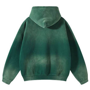 Sudadera con capucha para hombre, ecológica, transpirable, de secado rápido, antiarrugas, con cremallera, lisa, teñida, bordada, estilo urbano, invierno, OEM - Product Image 2