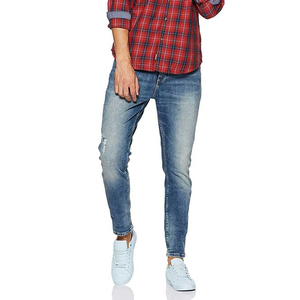 Service OEM – Jean décontracté pour homme de haute qualité, coupe droite, délavé, bleu, confortable, respirant, en denim, ajustement personnalisé - Product Image 3