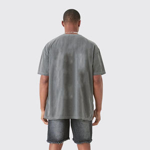 Camiseta de Manga Corta Gris Oversize para Hombre de Yourbrand con Estampado de Letras en la Parte Delantera, Estilo Urbano, Cuello Redondo, Ajuste de Jersey de Algodón - Product Image 3