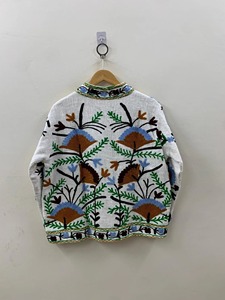 Chaqueta de Algodón con Bordado Floral Bohemio, Cuello Redondo, Manga Larga, Ropa Exterior Casual de Primavera para Adultos - Product Image 3