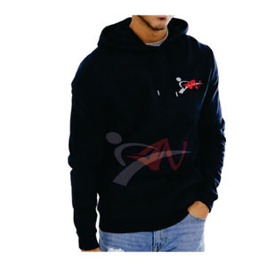 Sweat-shirt à capuche pour homme de haute qualité 100% coton uni imprimé personnalisé écologique imperméable en tissu polaire durable - Product Image 1