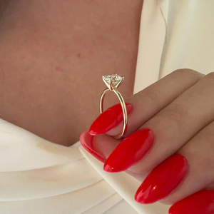 Anillo de Compromiso Solitario con Diamante Cultivado en Laboratorio de 2 Quilates, Corte en Forma de Prong, Oro de 10K con Baño de Rodio, Certificado IGI, Joyería Fina Clásica - Product Image 3