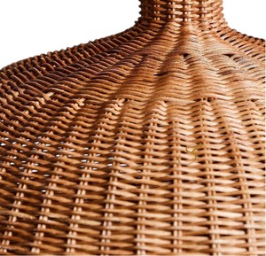 Tropical Rattan Lampshade Southeast Asia Gourd <b>Wicker</b> Pendant <b>Light</b> Cover Rustic Ribbed Hanging <b>Ceiling</b> Lamp Shade - Product Image 5