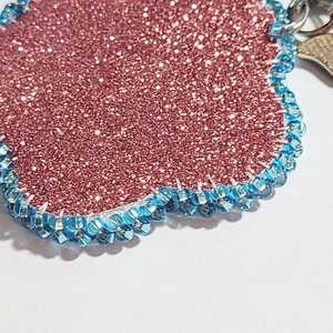 Llavero con Cuentas de Flores y Dije de Mariposa Rosa, Estilo Lindo, Anillo de Metal de Aleación de Zinc y Resina - Product Image 6