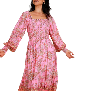 Vestido Maxi de Manga Abullonada para Mujer, Elegante para el Verano - Product Image 4