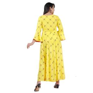 AARTI FASHION Traje Salwar Moderno Casual de Corte Regular con Manga Larga y Largo hasta el Suelo, para Uso Diario, con Cintura Natural, Cuello Redondo y Tejido de Tela - Product Image 2