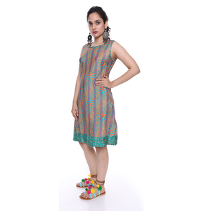 New Fashion Designer Printed Fancy Indian Sari Silk <b>Spaghetti</b> <b>Strap</b> Eco-Friendly Summer Tunics - Product Image 4