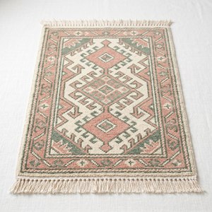 Modern Vintage Oushak Area <b>Rug</b> Hand Knotted Wool Carpet Abstract Pattern Fringe Floor Mat for Living Room Bedroom - Product Image 1