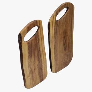 Tabla de cortar de madera de acacia con asa, tabla de picar redonda de madera para decoración de cocina, bandeja grande para charcutería - Product Image 1