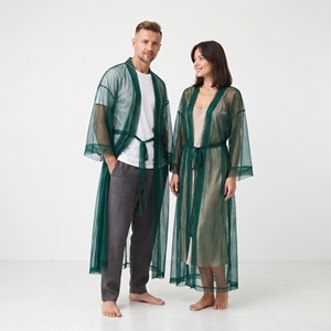 Wholesale Lightweight See Through Robe Gown 100% Polyester Knitted Robe Gown Oversized Sheer Mesh Gown Robe Unisex - Product Image 5