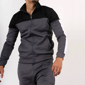 High Quality Men Colorblock Zip Up Tracksuit Long Sleeve <b>Jacket</b> and Sweatpants Set Casual Athletic Sports Suit - Product Image 1