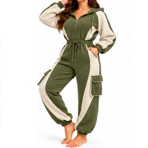 EAZWEARS Womens Fleece <b>Jumpsuit</b> Comfortable Daily Outfit Warm One Collection Modern Fashion Relaxed Seasonal Supplier Supply ODM - Product Image 1