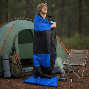 Saco de Dormir Ligero Azul para Excursionismo y Senderismo, Diseño Compacto Impermeable Tipo Sobre para Clima Frío y Cálido - Product Image 2