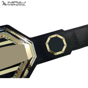 Cinturón de Campeonato de Alta Calidad, Nuevo, Moderno, Ligero, Resistente, Deportivo, Ajustable, de Cuero y Placa Metálica - Product Image 2