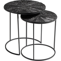 Table gigogne moderne et créative de designer, en métal plaqué or de haute qualité, avec plateau rond en verre, fabriquée en Inde
