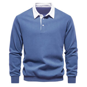 Men's Autumn Long Sleeved POLO <b>Collar</b> <b>T</b>-<b>Shirt</b> Trendy High-Quality Casual Versatile and Loose-Fit Top - Product Image 5