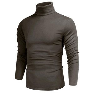 Camiseta de Cuello Alto para Hombre, Tela Elástica de Algodón, Talla Personalizada, Corte Ajustado, Precio Directo de Fábrica OEM ODM, MOQ Bajo, Envío a Todo el Mundo - Product Image 4