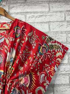 Floral Cotton <b>Kaftan</b> Indian Print Maxi Dress: Boho Maternity Beach Cover-Up - Product Image 5
