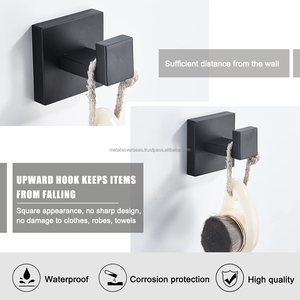 Ensemble d'accessoires de salle de bain : porte-serviettes, anneau porte-serviettes, porte-papier toilette et crochets pour peignoirs pour la maison - Product Image 6