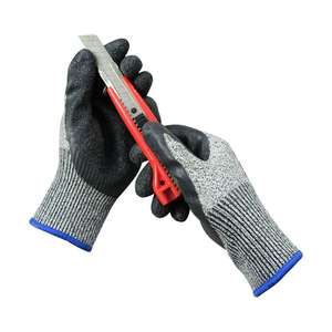 Gants de sécurité haute performance HPPE enduits de NBR sablé, anti-coupure EN388 Niveau D-E, ANSI A3-A4, pour travaux industriels sur métal et verre - Product Image 5