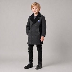 Fashionable Kids Woolen Trench Coat Warm Versatile Winter Outerwear All Occasions Breathable High Quality Kids Woolen Coat - Product Image 4