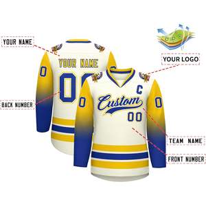 Maillot de hockey personnalisé à dégradé pour hommes et jeunes, chemise de sport en polyester personnalisée, nom de l'équipe, numéro, entraînement, utilisation, imprimé cousu - Product Image 1