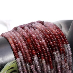 Natural Multi Spinel Faceted Rondelle <b>Beads</b> 3-4mm Gemstone Strand Jewelry Making Wholesale Bulk - Product Image 3