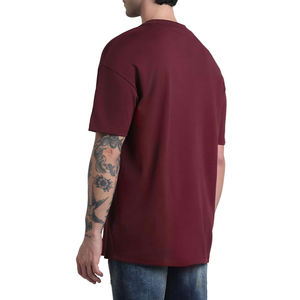 T-shirt streetwear en tissu épais, coupe ample à épaules tombantes, impression de logo personnalisée, livraison directe d'usine, unisexe, surdimensionné - Product Image 4