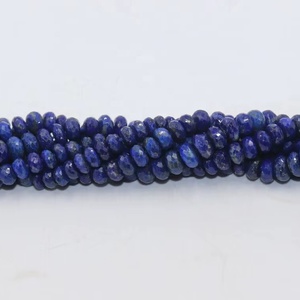 Perles Rondelles Facettées en Lapis Lazuli Naturel de Qualité AAA, 6-8mm, Fil de 13 Pouces, Certifiées pour la Fabrication de Bijoux, Pierre Précieuse à Taille Brillante - Product Image 1