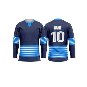 Maillot de hockey sur glace personnalisé en polyester/coton, sublimation intégrale, grandes tailles, motif uni, toutes saisons, emballage OEM - Product Image 2