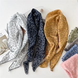 Spring/Summer Fashion Floral Cotton-ramie Hijab Outdoor Breathable Wraps Women’s Knitting Versatile Print <b>Scarf</b> - Product Image 4