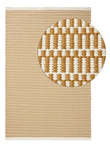 Tapis Dhurrie en laine tissé à la main, feutre de laine 0 Count, tapis épais, tapis confort à boucles, tapis à poils longs 15 mm, motif écossais rectangulaire - Product Image 3