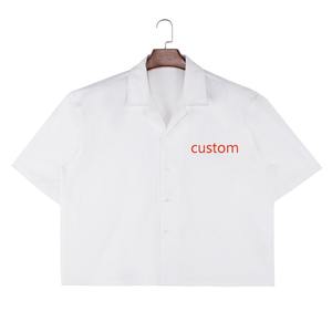 Nueva Camisa al por Mayor para Hombre, de Algodón Puro, con Cuello en Contraste, Estampado de Gato a la Moda, Solapa, Cierre de Botón, Manga Corta, Estilo Casual - Product Image 3