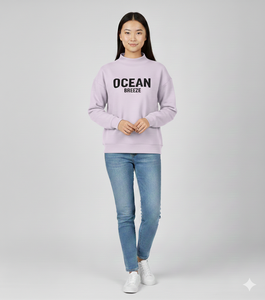 Women Mockneck Pullover Sweatshirts Polyester/Cotton Fleece Autumn <b>Winter</b> Breathable Eco-Friendly Long Sleeve <b>Tops</b> Customizable - Product Image 3