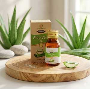 Huile d'aloe vera, huile de soin de beauté à base de plantes, ingrédients botaniques naturels, texture légère, soin nourrissant pour les cheveux, cheveux lisses - Product Image 1