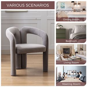 COOLMORE Sedia da Pranzo Contemporanea in Velluto, Poltroncina Imbottita per Cucina e Soggiorno - Product Image 3