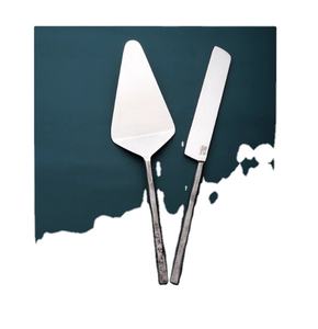 Couteau de coupe de gâteau en métal poli miroir et ustensile de service Ensemble de couteaux de coupe et de service en métal Article antique Vente en gros - Product Image 2