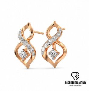 <b>Infinity</b> Drop <b>Earrings</b> 18K White Gold Luxury Twisted Wave Lab Grown Diamond Dangle Contemporary Openwork IGI Certified Eternity - Product Image 1