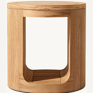 Oval Shaped Teak <b>Dining</b> <b>Table</b> with Hole Design Modern Minimalist Outdoor Furniture Customized Size - Product Image 1