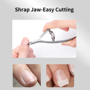 High Quality Professional Nail Care Manicure Pedicure Stainless Steel Curved Wide Jaw Opening Double Spring Cuticle Nippers - Product Image 2