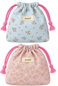 Bolsa de Cosméticos con Cordón y Estampado de Estrellas con Ribete de Encaje, Bolsa Organizadora de Artículos de Aseo de Viaje de Poliéster, Capacidad Media para Mujeres y Niñas - Product Image 6