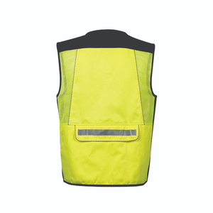 Gilet de sécurité premium pour hommes, personnalisé, haute visibilité, réfléchissant, léger, en maille, pour le travail extérieur, la construction, avec fermeture éclair - Product Image 2