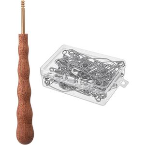 Set di 100 Spille di Sicurezza Curve da 2 Pollici per Quilting, Spille Pieghevoli per Cucito con Strumento per Impuntura, per Lavori Artigianali - Product Image 1